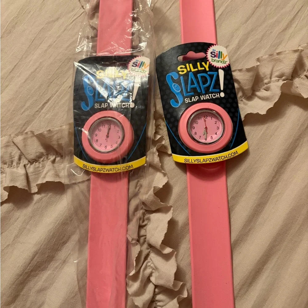 Silly Slapz Slap Kids Watch by Sillybrandz, 2 Pink OS NWT